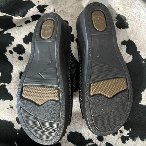 La Plume Jessica Leather Black Platform Sandal Size 6/35 Made in Italy - Picture 8 of 10